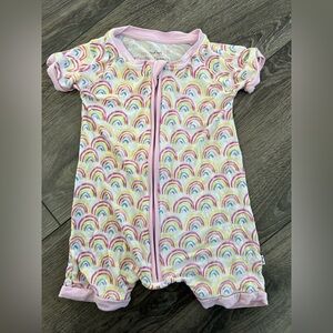 Little Sleepies Rainbow Print Short Sleeve Romper - 6-12 Months Baby Girl